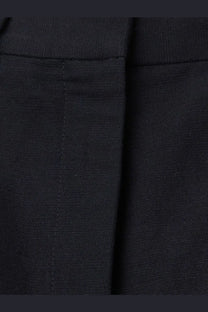 Dark navy blue textured fabric with subtle woven pattern for loro piana women’s cale linen and cotton trousers blue