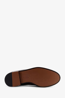 Black leather oxford shoe with brown rubber sole and black heel from Loro Piana womens Sergio Walk loafers brown