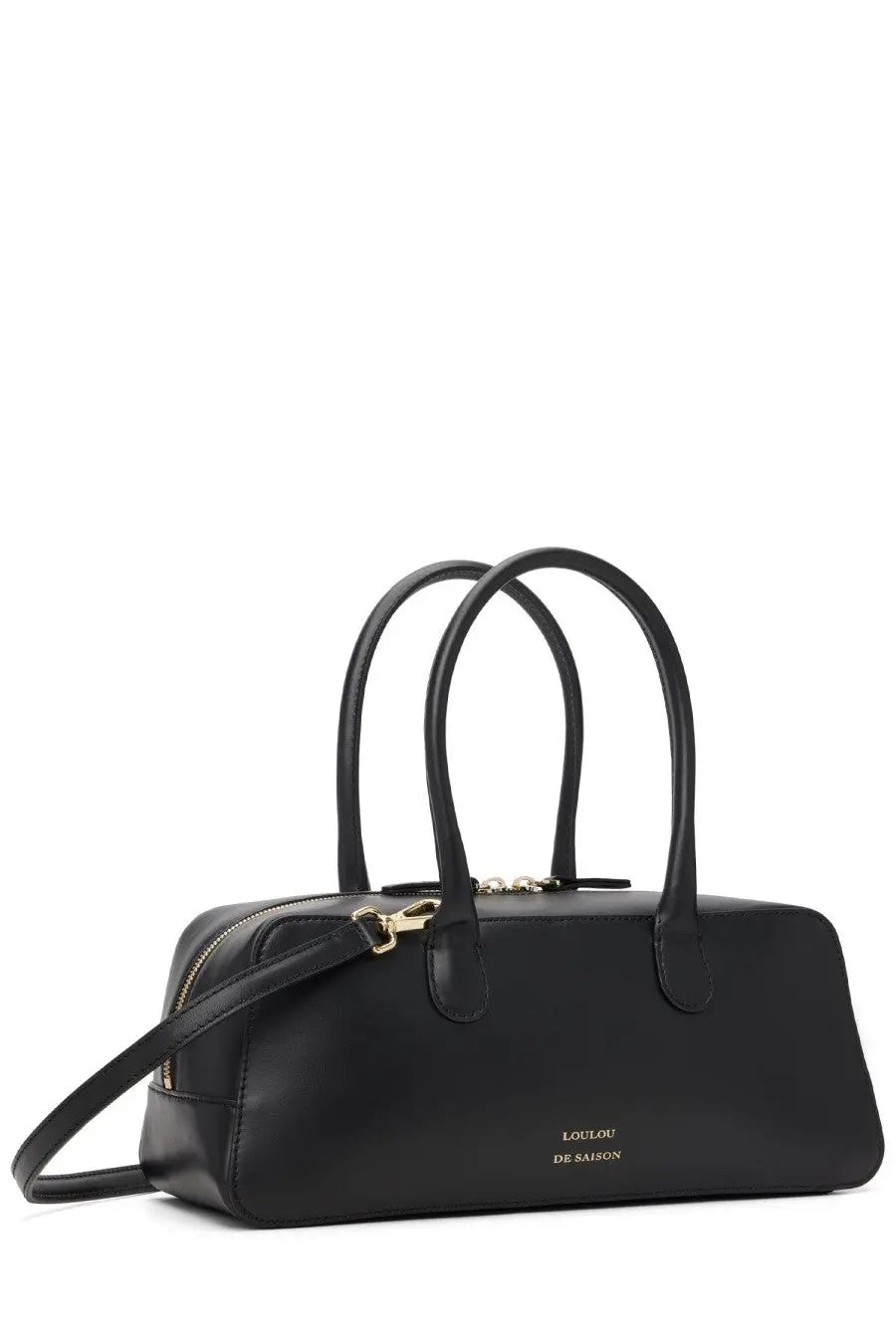 Loulou de saison women’s borsa seth mini black leather handbag with gold-tone hardware and minimalist design