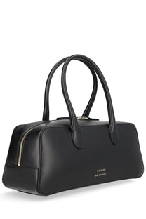Loulou De Saison women’s Borsa Seth mini black leather handbag with gold-tone zipper and handles