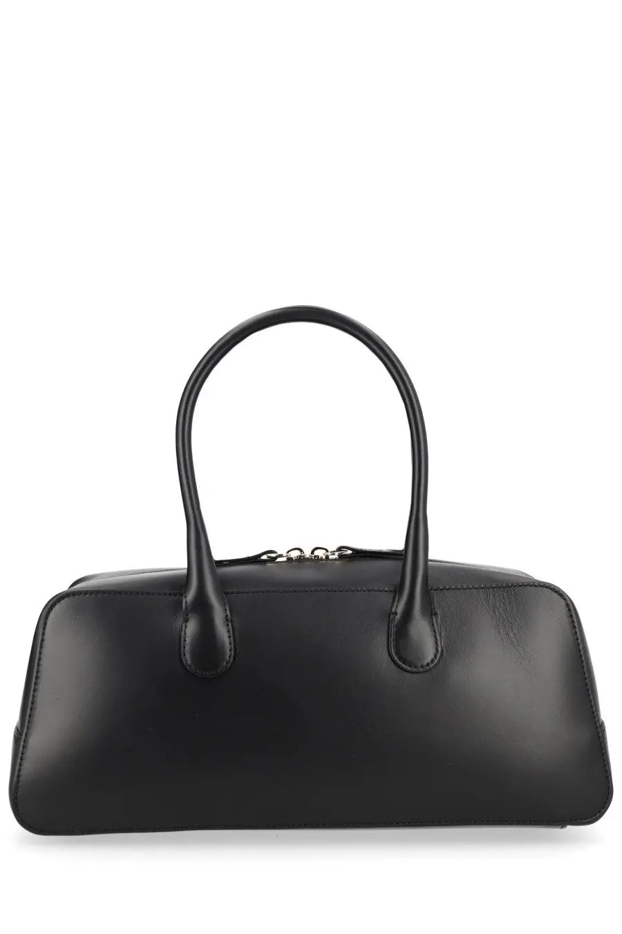 Loulou de saison women’s borsa seth mini black leather satchel with curved top handles and minimalist design