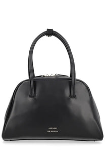 Black leather loulou de saison women’s borsa vesper small handbag with curved top handles and minimalist embossed logo