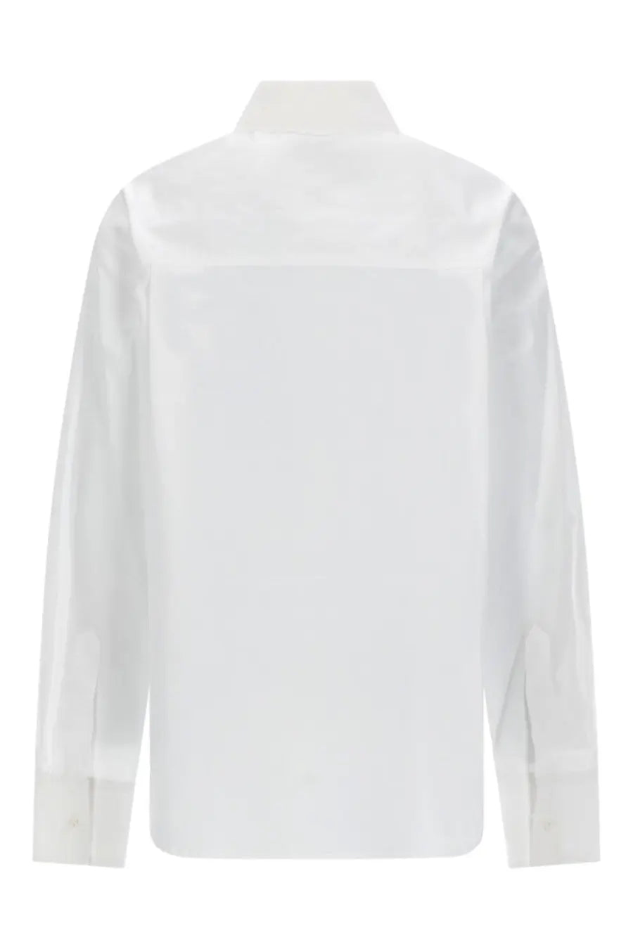 Loulou de Saison women’s camicia lee white crisp white button-up shirt with classic collar and smooth glossy fabric