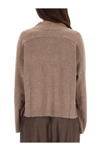 A cozy beige knit cardigan with ribbed collar and cuffs from Loulou De Saison womens Kaia Lds Cardigan Beige
