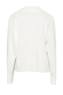 A soft off-white knit Loulou De Saison women’s Kaia cardigan with ribbed hem and cuffs made of cozy material