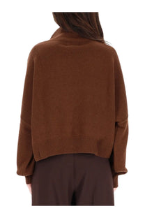 Loulou De Saison women’s Luke shirt brown cozy chocolate brown turtleneck sweater with soft knit texture and ribbed cuffs