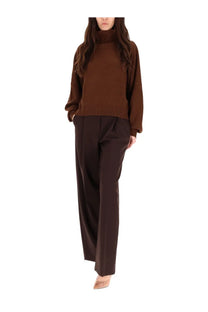 Loulou De Saison women’s Luke shirt brown cozy rich brown turtleneck sweater with soft knit texture and relaxed fit