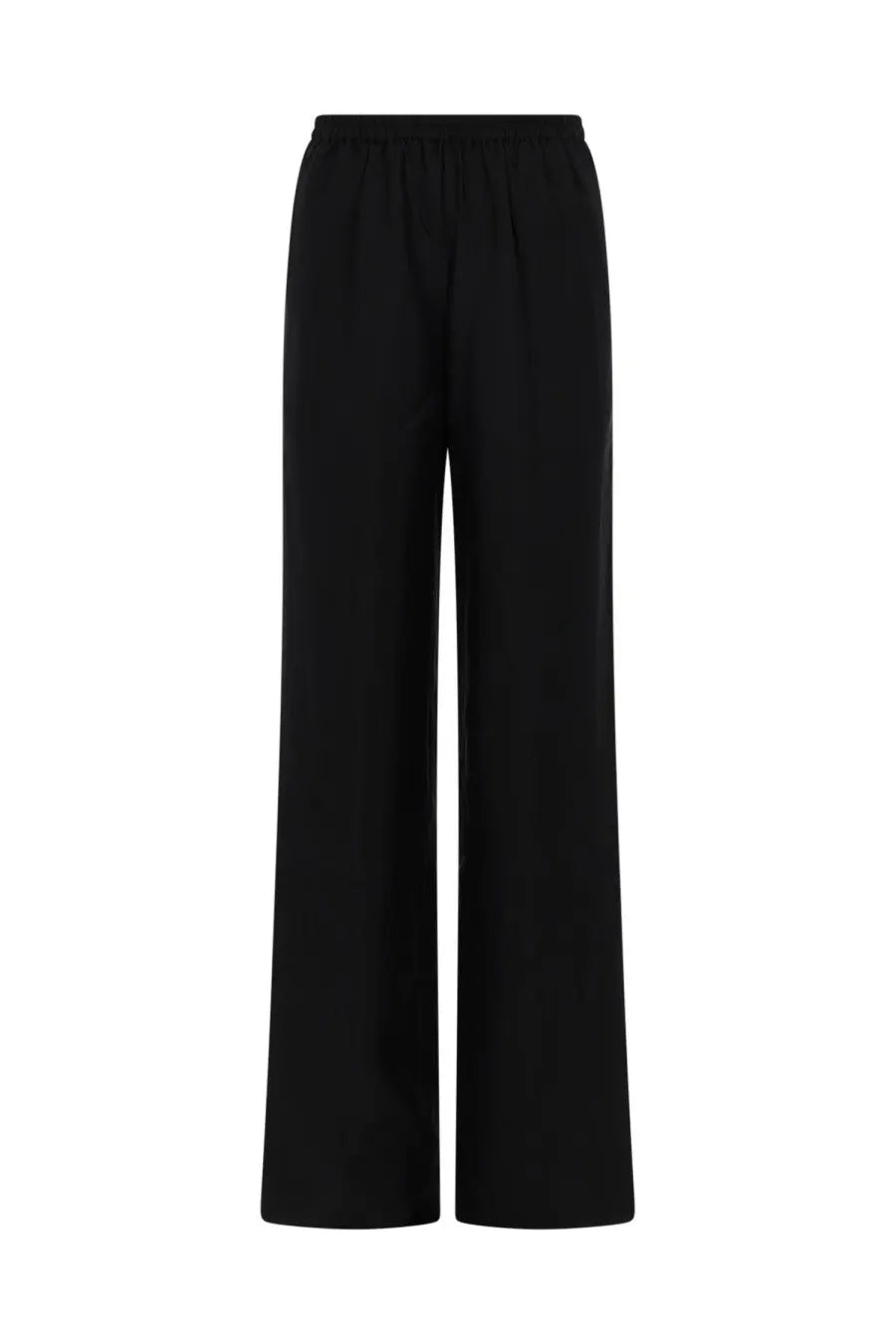 Loulou de saison women’s pantalone alera black wide-leg trousers with elastic waistband for comfortable fit