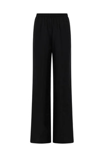 Loulou de saison women’s pantalone alera black wide-leg trousers with elastic waistband for comfortable fit