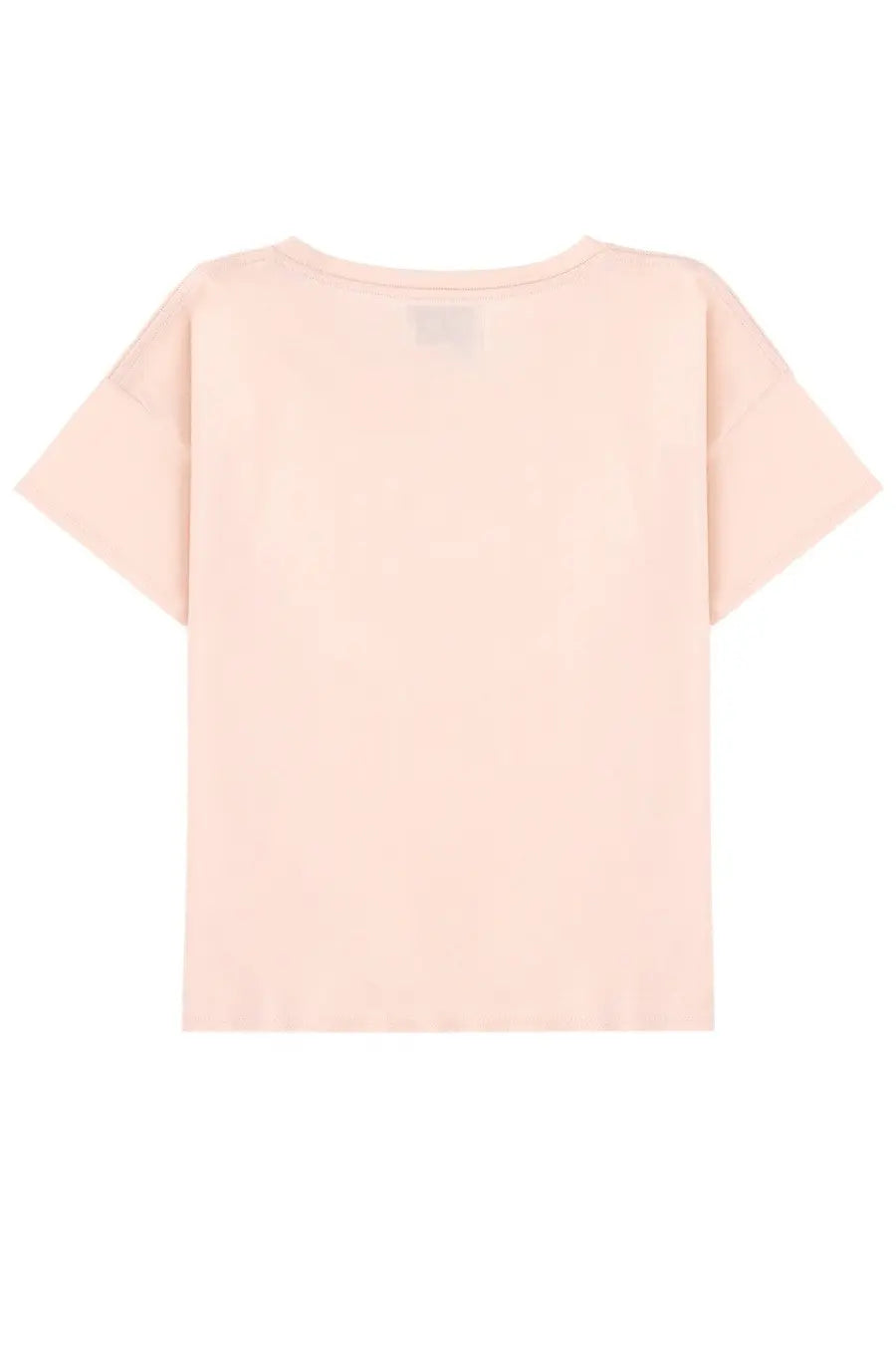 Loulou De Saison women’s soft blush pink short-sleeved cotton t-shirt with round neckline basiluzzo pink