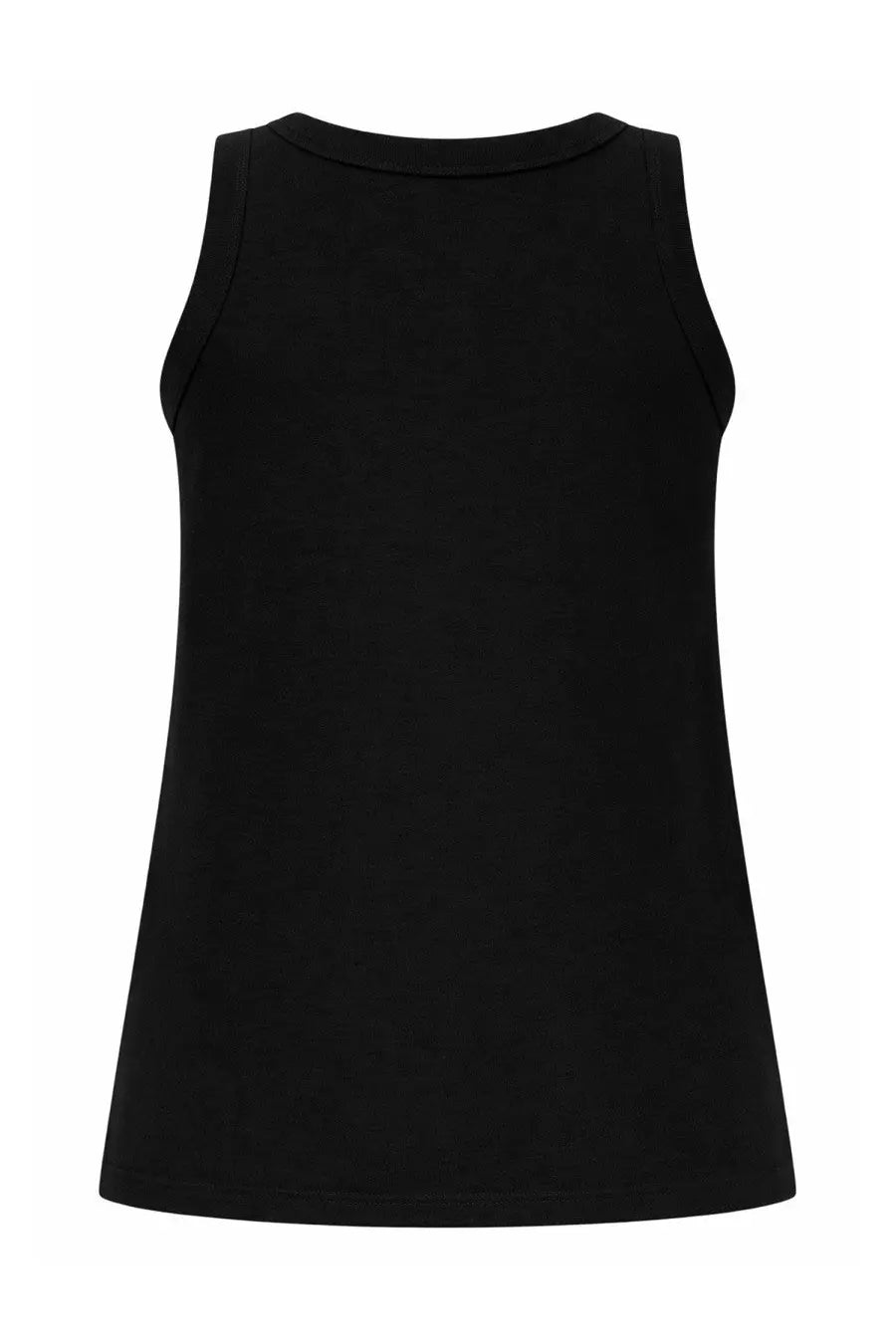 Black sleeveless tank top with solid design by loulou de saison for women in poso black color