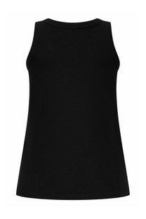 Black sleeveless tank top with solid design by loulou de saison for women in poso black color