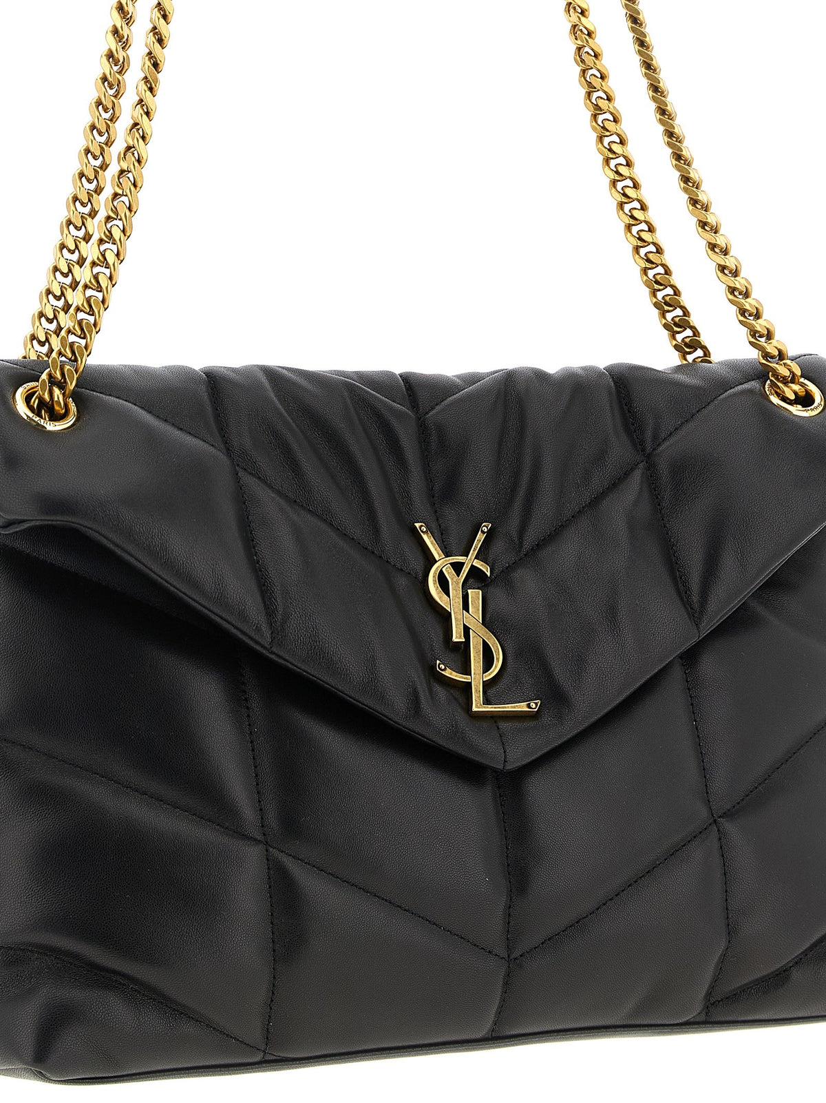 Saint Laurent Loulou Puffer Medium Shoulder Bag Black