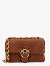 Pinko Women's Love Bag One Quilted Leather Crossbody Bag Brown