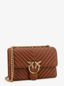 Pinko Women's Love Bag One Quilted Leather Crossbody Bag Brown