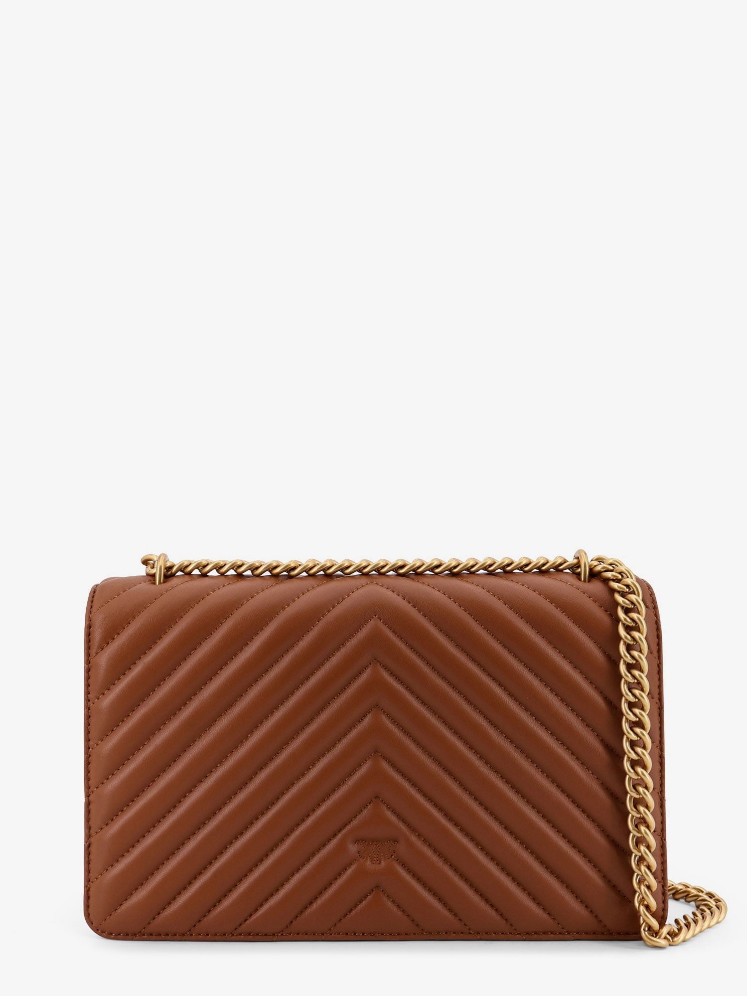 Pinko Women's Love Bag One Quilted Leather Crossbody Bag Brown