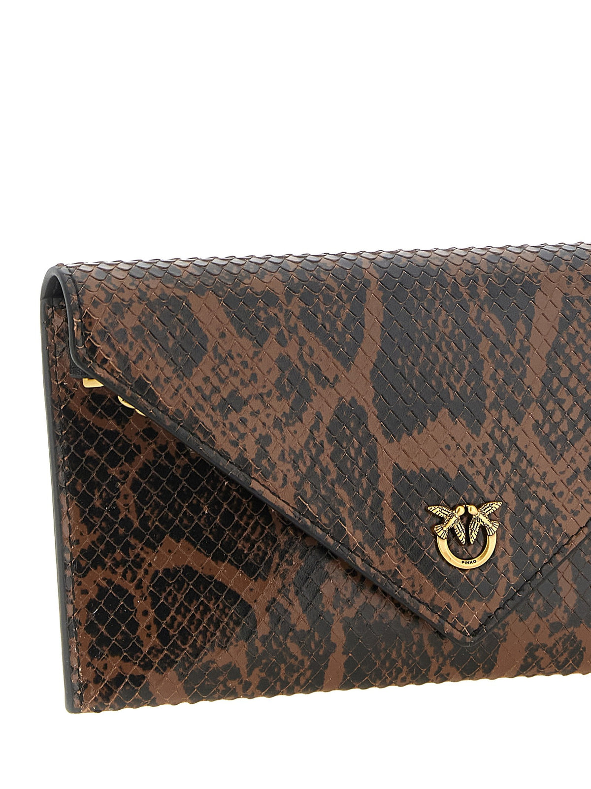 Pinko Love Birds Mini Clutch Brown