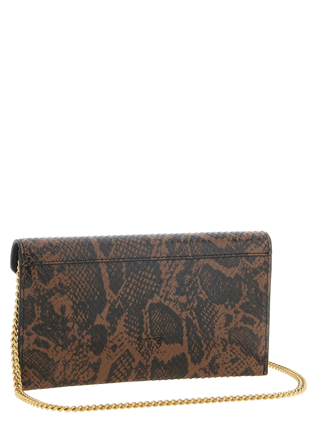 Pinko Love Birds Mini Clutch Brown
