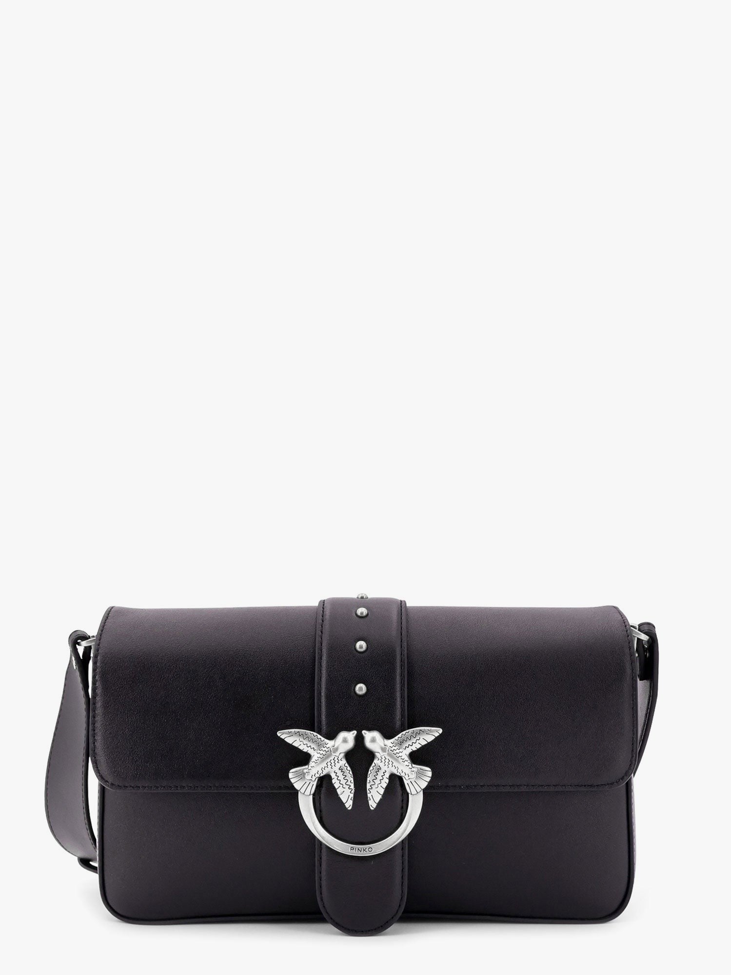 Pinko Women's Love One Classic Leather Shoulder Bag Black
