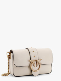 Pinko Women's Love One Mini Leather Shoulder Bag White