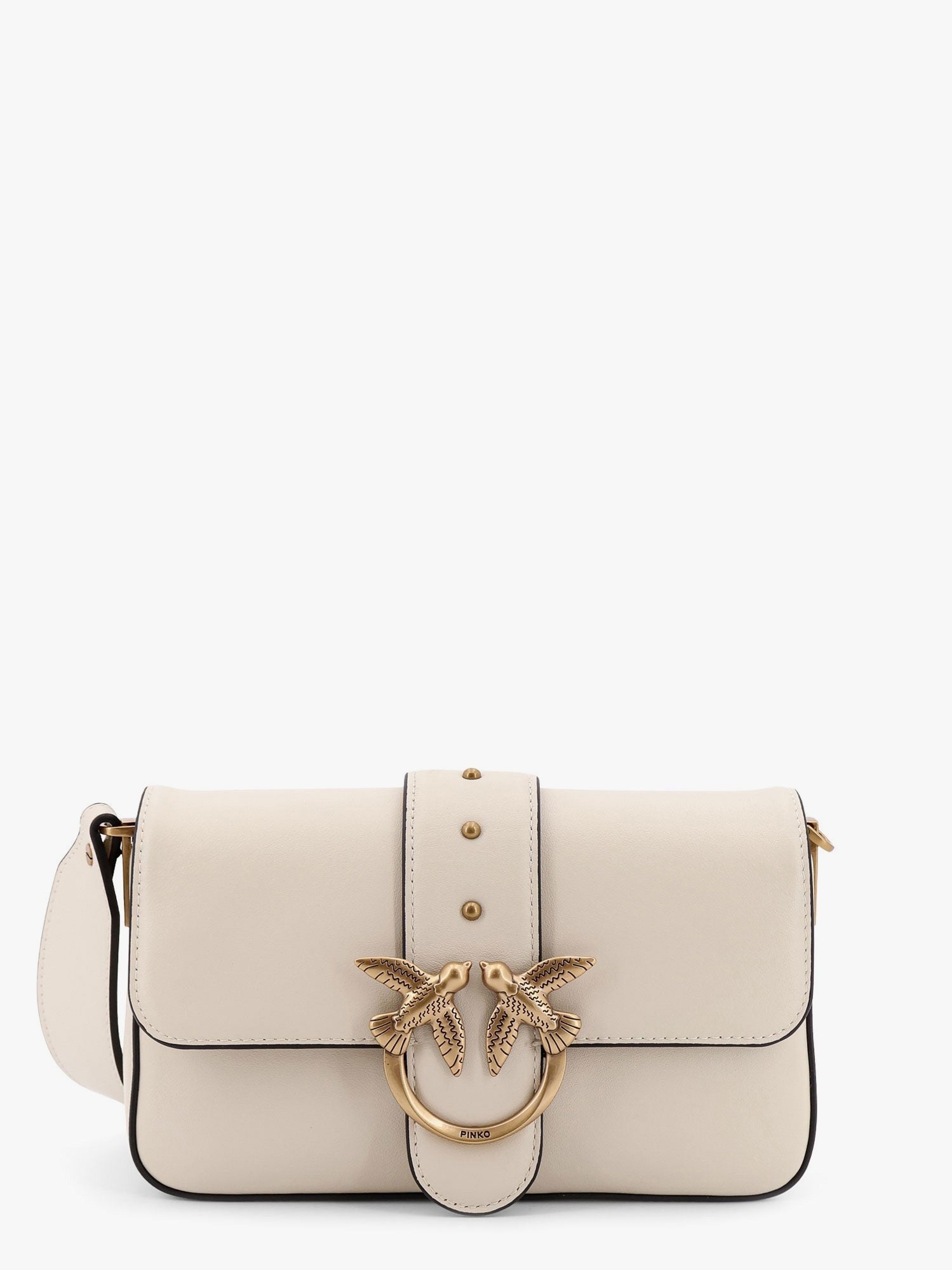Pinko Women's Love One Mini Leather Shoulder Bag White