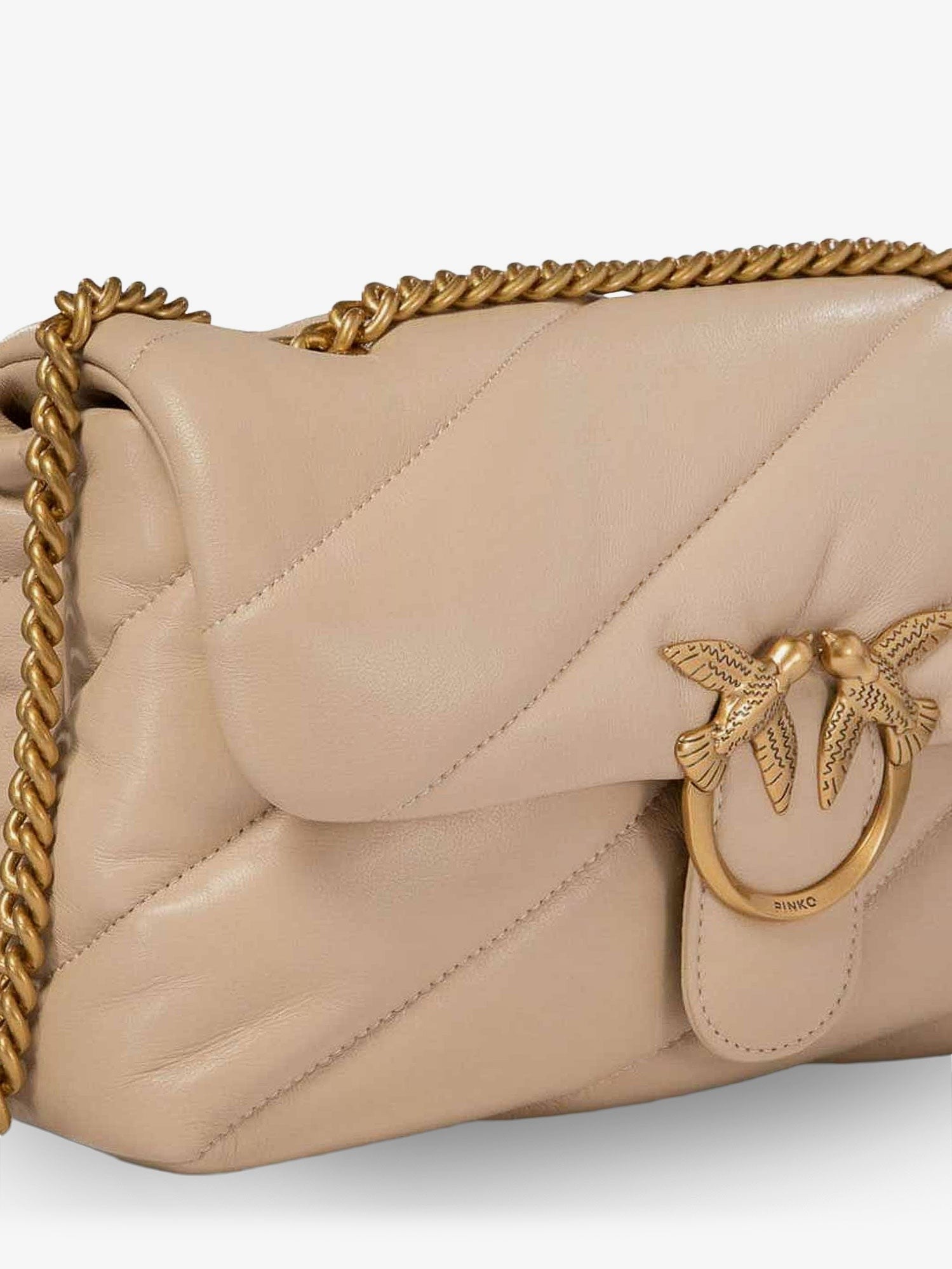Pinko Women's Classic Love Puff Crossbody Bag Beige