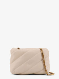 Pinko Women's Love Puff Mini Quilted Leather Crossbody Bag White