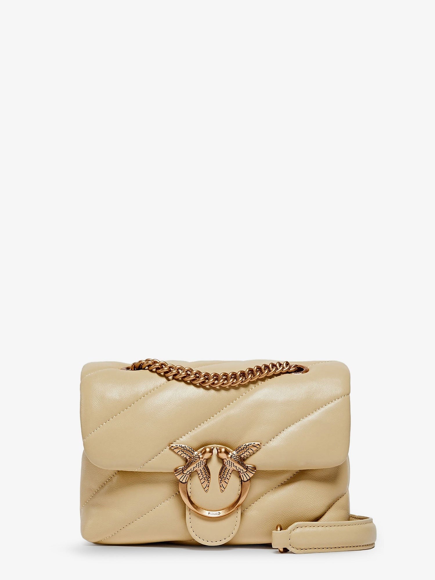 Pinko Women's Love Puff Mini Quilted Leather Crossbody Bag Yellow