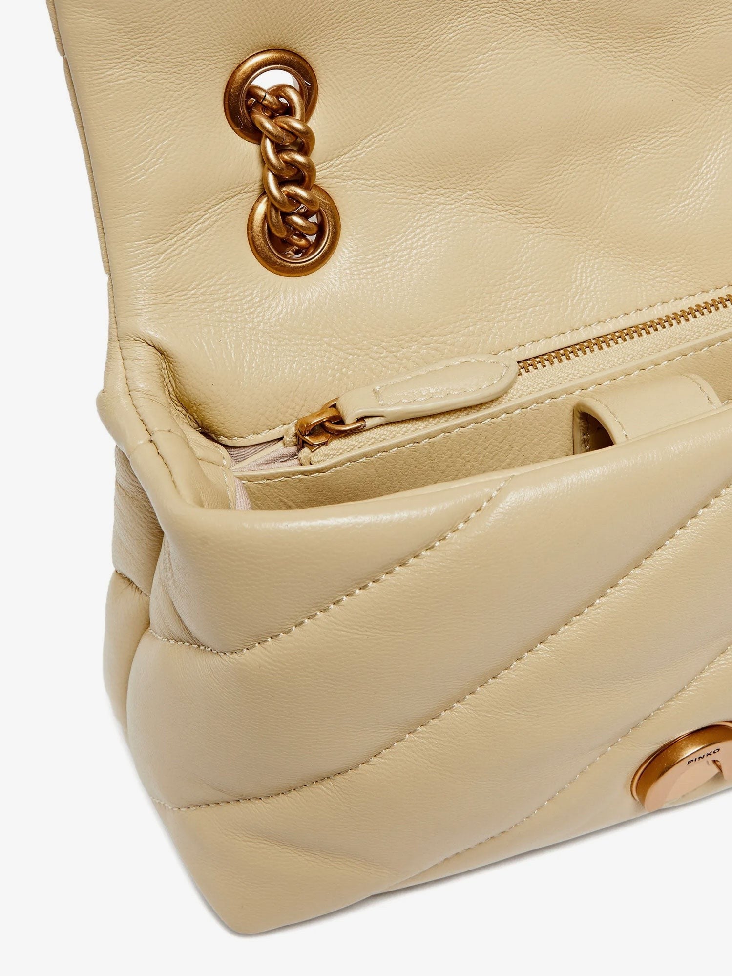 Pinko Women's Love Puff Mini Quilted Leather Crossbody Bag Yellow