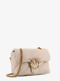 Pinko Women's Love Puff Mini Quilted Leather Crossbody Bag White
