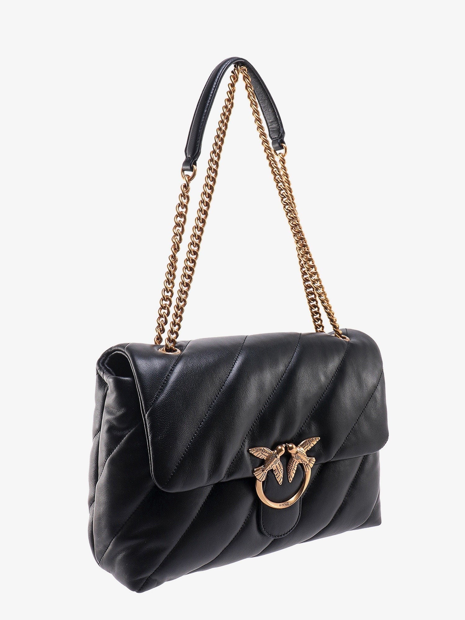 Pinko Women's Love Puff Quilted Leather Crossbody Bag Black