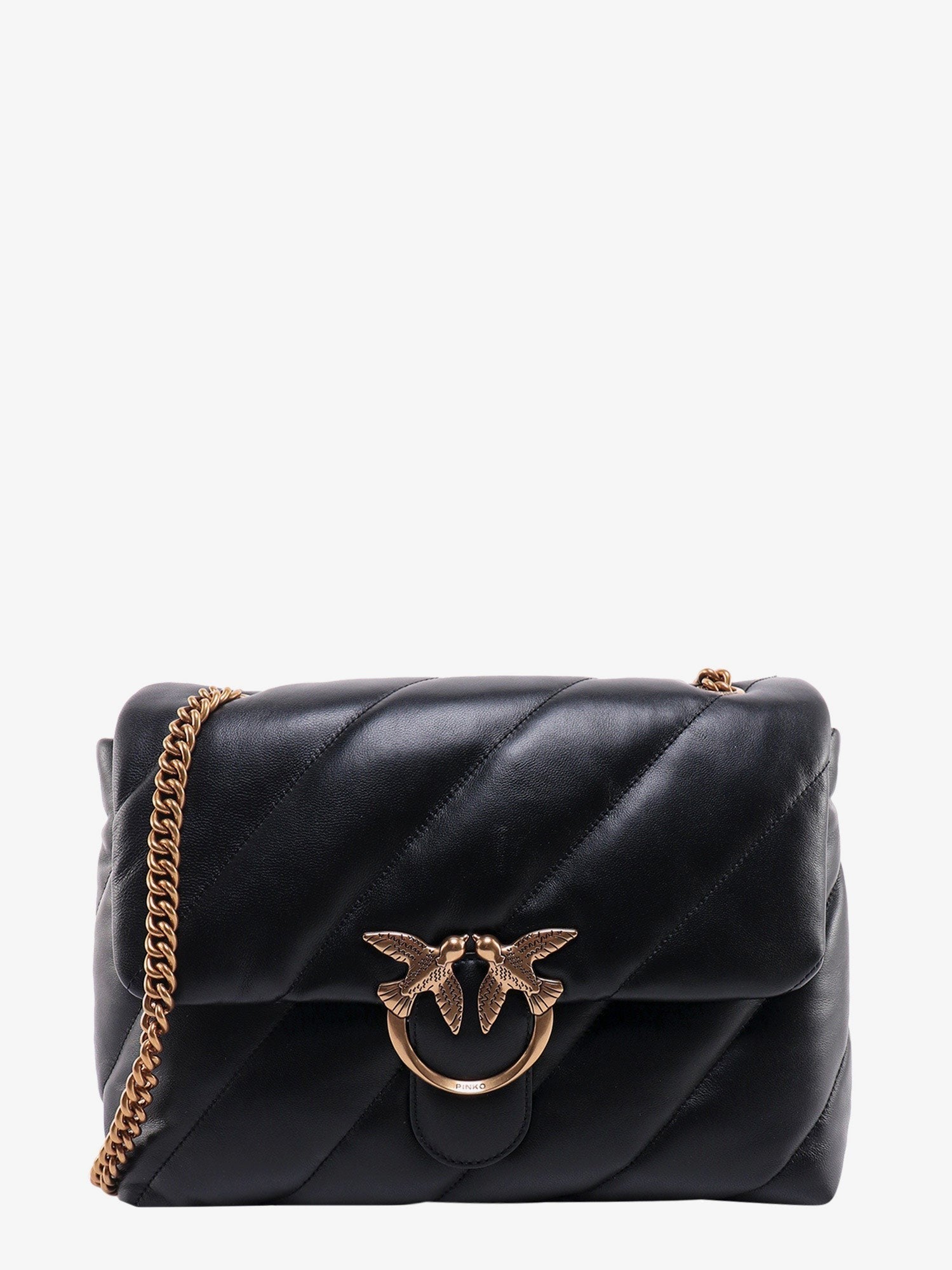 Pinko Women's Love Puff Quilted Leather Crossbody Bag Black