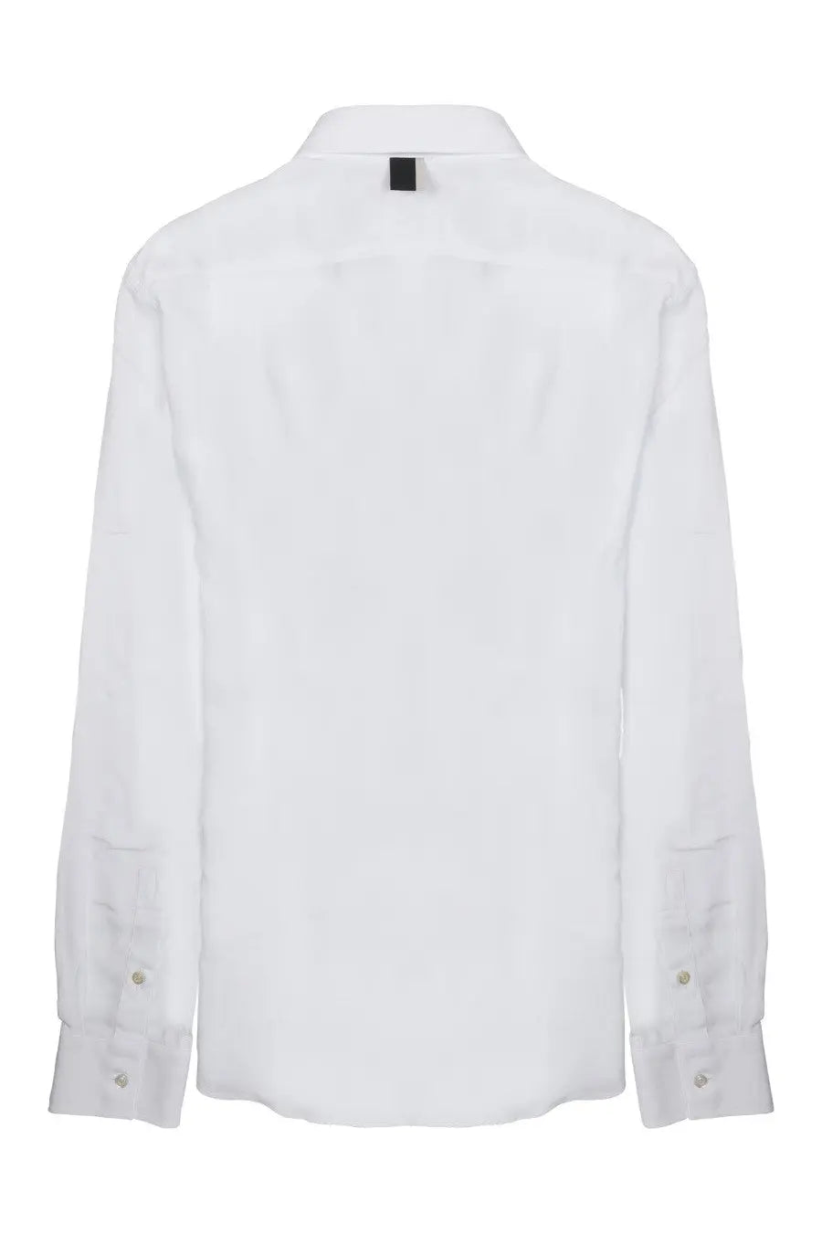 White cotton button-down shirt with classic collar and subtle texture from low brand men’s camicia in jersey di cotone white