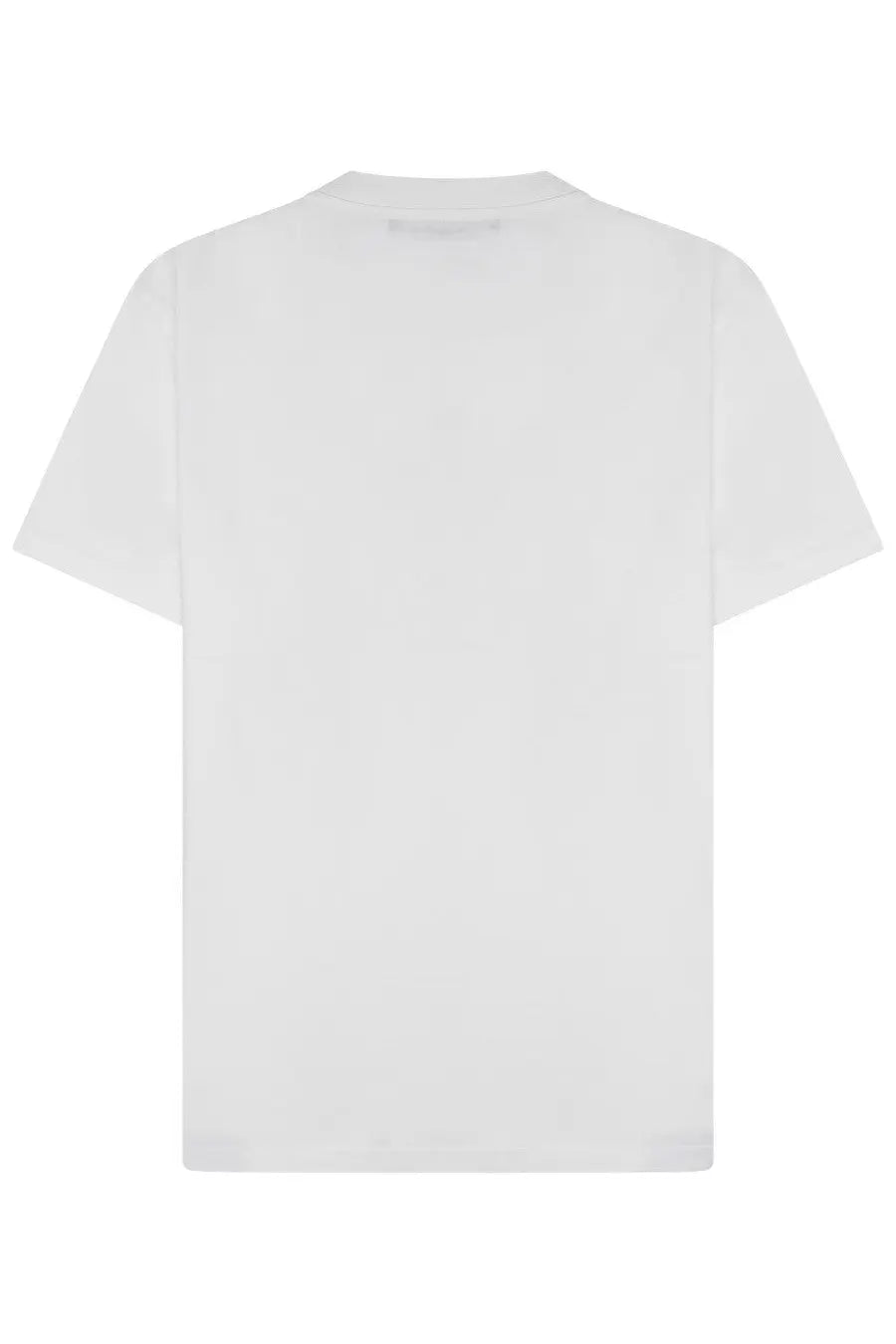 White cotton t-shirt low brand men’s cotton shirt with crew neck and short sleeves in white color