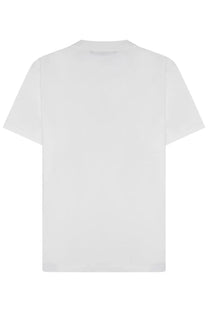 White cotton t-shirt low brand men’s cotton shirt with crew neck and short sleeves in white color