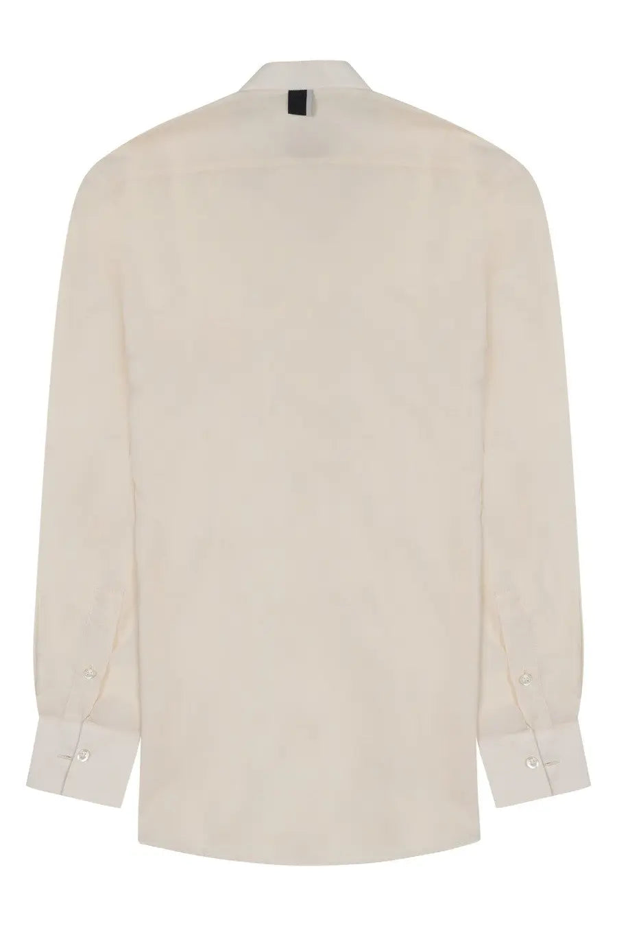 A low brand men’s lyocell beige long-sleeved shirt with a classic collar and buttoned cuffs