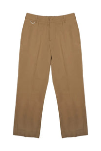 Low Brand men’s pantalone new george brown tan chino pants with straight-leg cut and subtle pleats at the waistband