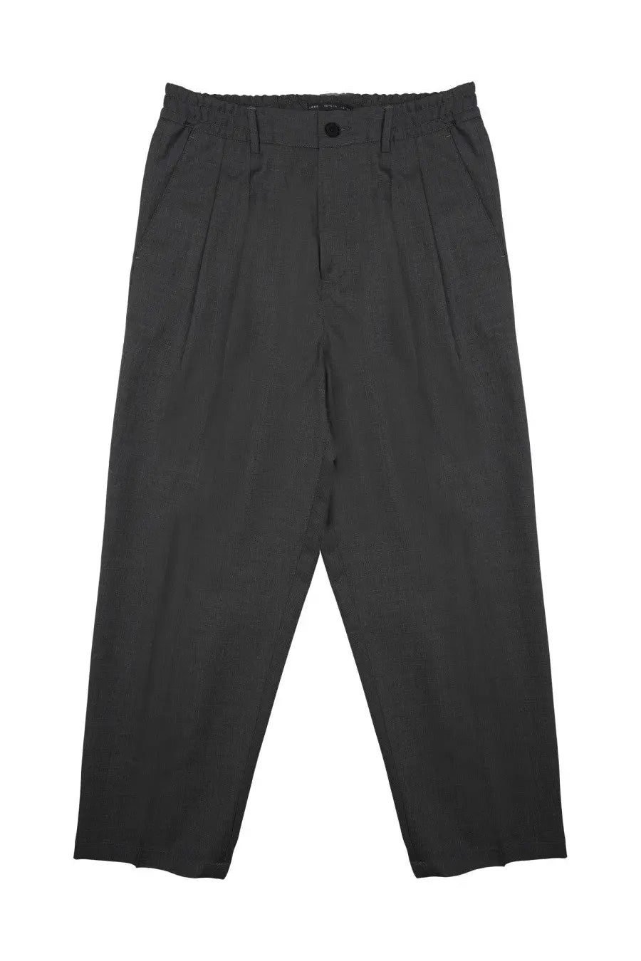 Low Brand men’s pantalone zen tropical grey black pleated trousers with elastic waistband and single button closure