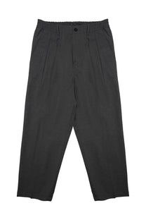 Low Brand men’s pantalone zen tropical grey black pleated trousers with elastic waistband and single button closure