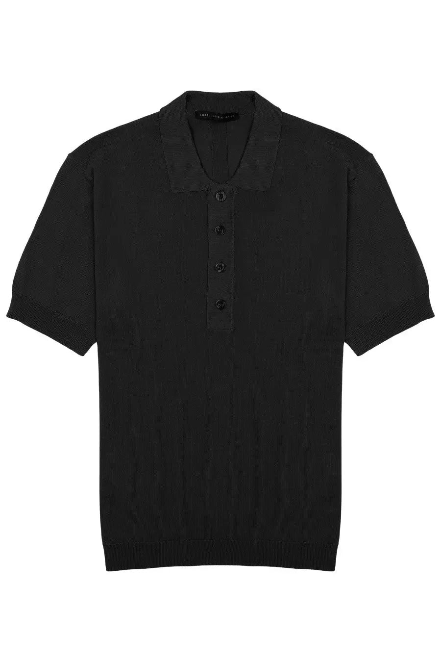 Low Brand men’s polo Techno in viscosa black with short sleeves ribbed collar and matching buttons