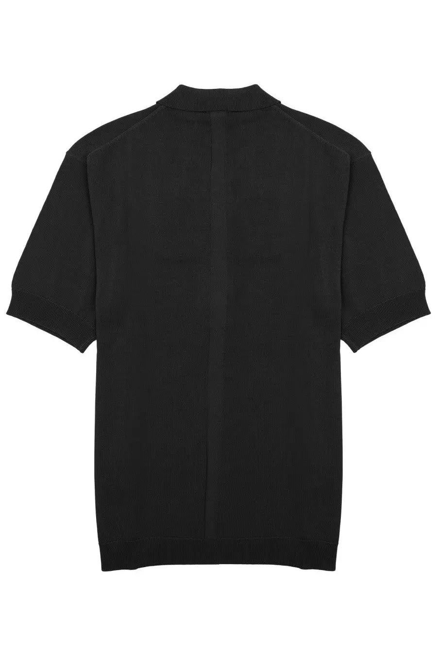 Black low brand men’s polo techno shirt in viscosa with short sleeves and ribbed collar and cuffs