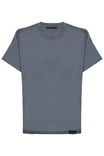 Low Brand men’s gray crew neck t-shirt in jersey di cotone with subtle stitching and black brand tags at collar and hem
