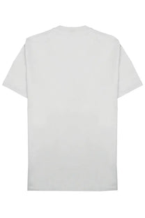 White cotton low brand men’s t-shirt with simple minimalist design in jersey di cotone fabric