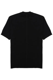 Low Brand men’s black short-sleeved techno shirt in viscosa with a simple minimalist design front view