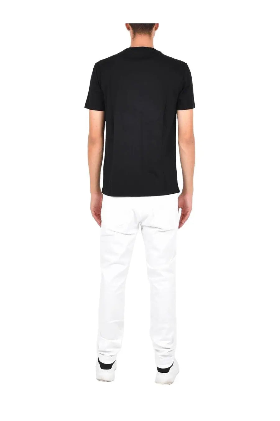 Low Brand men’s black short-sleeved crew neck wool shirt showcasing soft textured fabric and casual style
