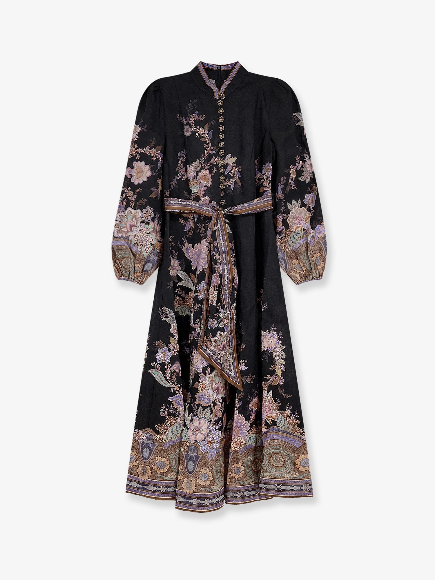 Zimmermann Women's Luna Button Linen Dress Black