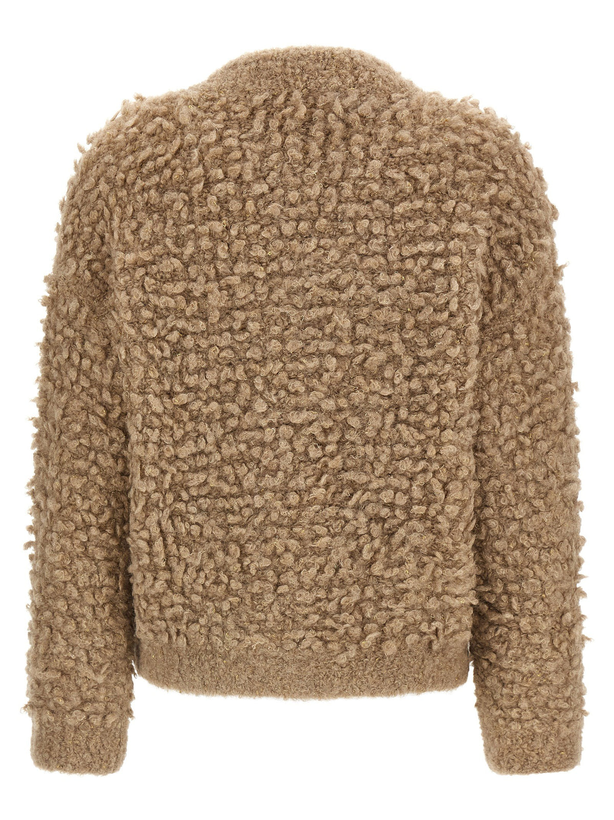 Peserico Lurex Bouclé Bomber Jacket Beige, view 2