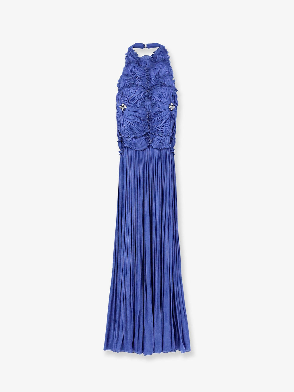 Costarellos Women's Lurex Georgette Long Dress Blue