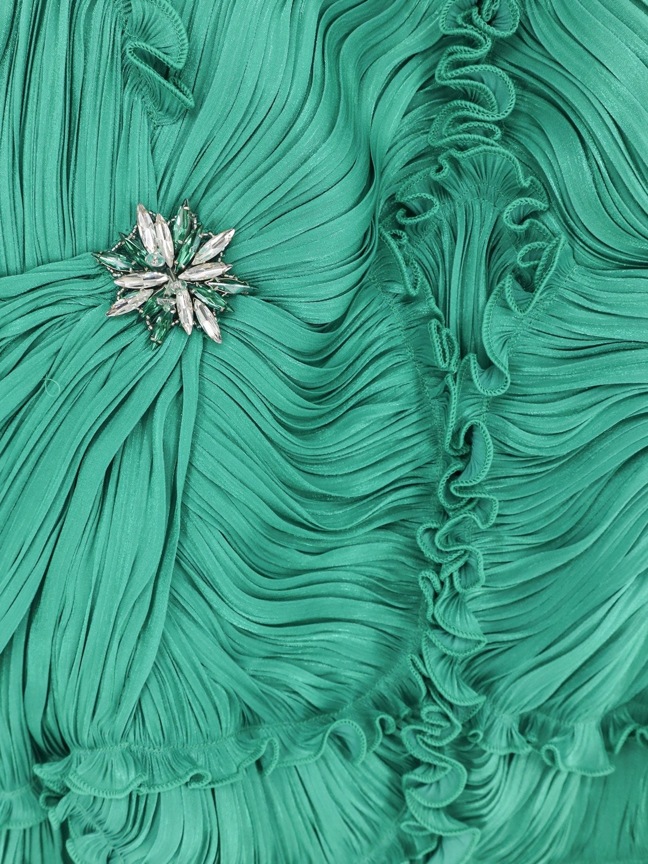 Costarellos Women's Lurex Georgette Long Dress JADE