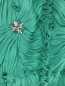 Costarellos Women's Lurex Georgette Long Dress JADE